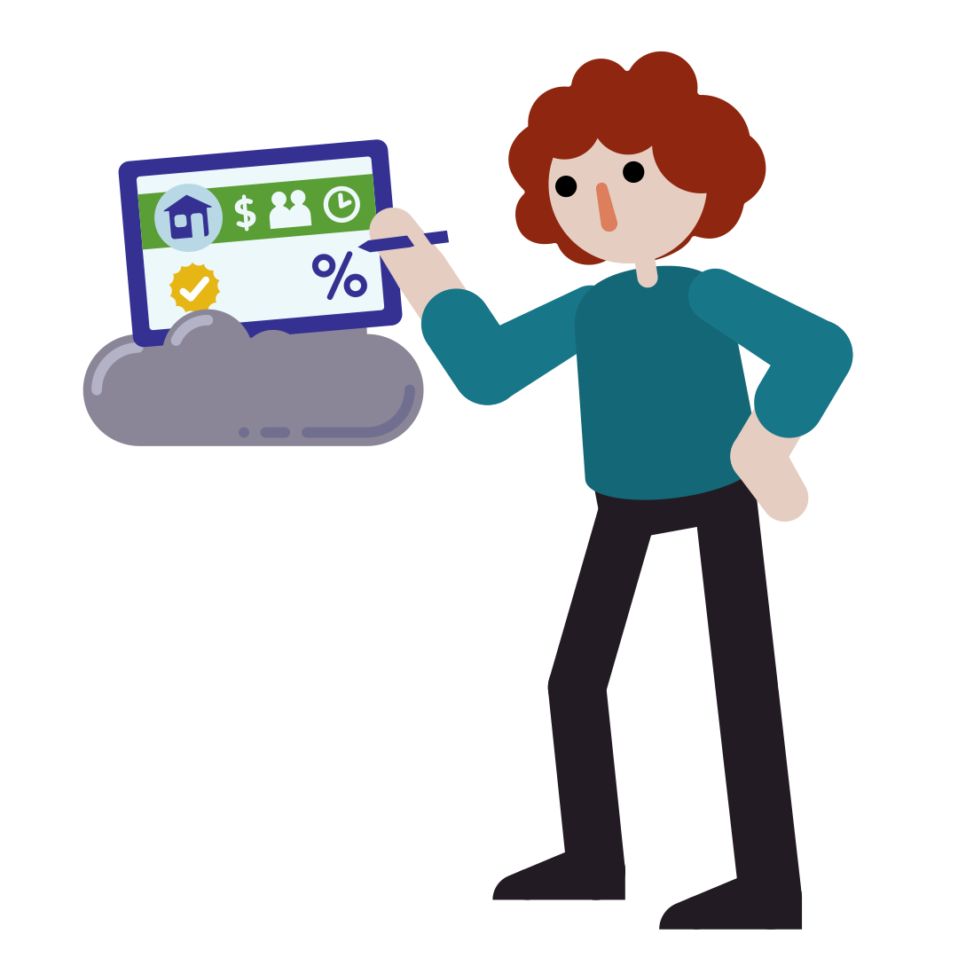 Illustration of a person moving away from spreadsheets
